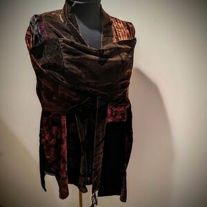 Chico's Velvet Asian Inspired Open Front Cardigan Size 3 (XL)